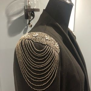 Bejeweled black blazer